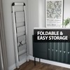 KINGRACK Aluminium 5 Step Ladder, Lightweight Step Stool with Non-Skid