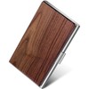 MaxGear Walnut Wood Business Card Holder for Women & Men,