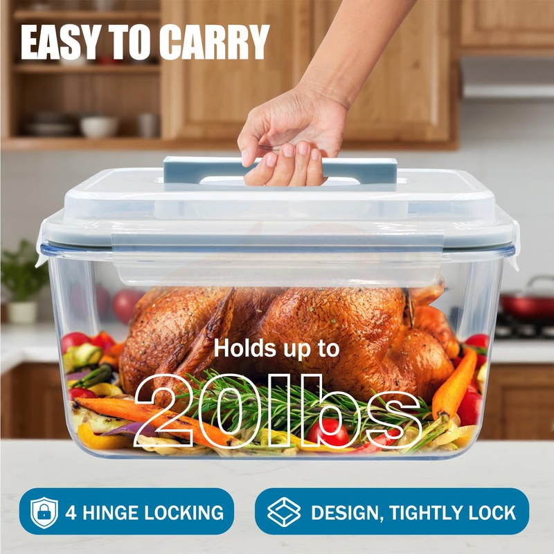Hontent Large Glass Storage Containers with Lids 201oz Extra Large