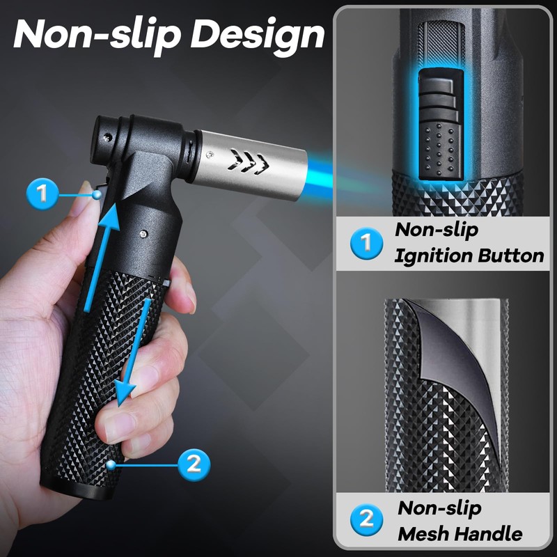 Luxgaze 4 Pack Butane Torch Lighters Refillable Jet Flame Portable