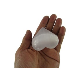 CircuitOffice Puffy Hearts for Wicca, Reiki, Healing, Metaphysical, Chakra, Positive Energy, Lucky Feng Shui, Meditation, Protection, Powers, Decoration or Gift (5 Piece 40mm, Selenite)