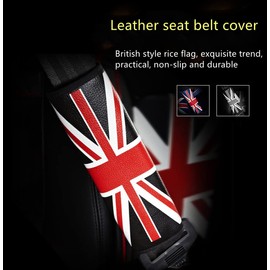 Qirc Car Seat Belt Shoulder Pad, British Union Jack Seat Belt Shoulder Pad 2 Pieces (Grey)