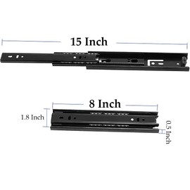 HEIHAK 6 Pairs 8 Inch Drawer Slides, Ball Bearing Drawer Slides with Mounting Screws, Side Mount Furniture Drawer Slides for Cabinet, 110 lb Load Capacity