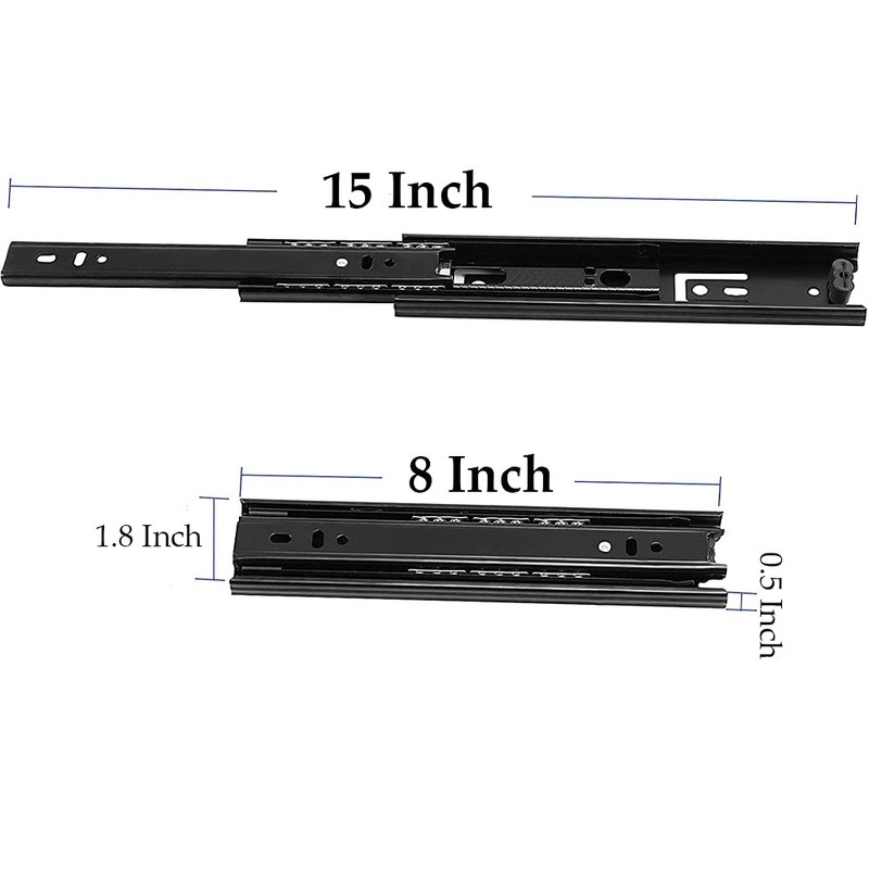 HEIHAK 6 Pairs 8 Inch Drawer Slides, Ball Bearing Drawer