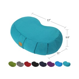FelizMax Crescent Zafu Meditation Pillow, D=17" W=11" H=5.5" Zabuton Yoga Bolster, Med...