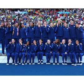 SPORTSPHOTOSUSA 2024 USWNT Women's Olympic Soccer Team Gold Medal Ceremony 8X10 Photo
