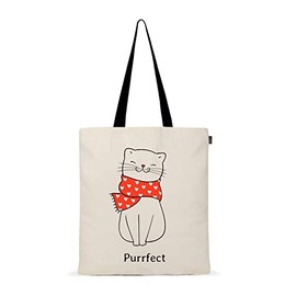Eco Right Borsa Stoffa Shopper, Cotone Tote Bag, Borsa Donna, Borsa tote Tracolla cotone e tela con manici stampa, Borsa shopper riutilizzabile ecocompatibile lavabile