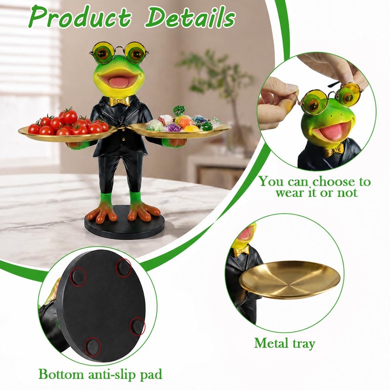 Frog Key Tray for Entryway Table, Candy Dish, Jewelry Tray,