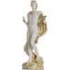 Apollo God of Music Poetry Art Gold Tone Alabaster Statue