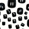 Black Press on Toe Nails Pure Black Color Fake Toe