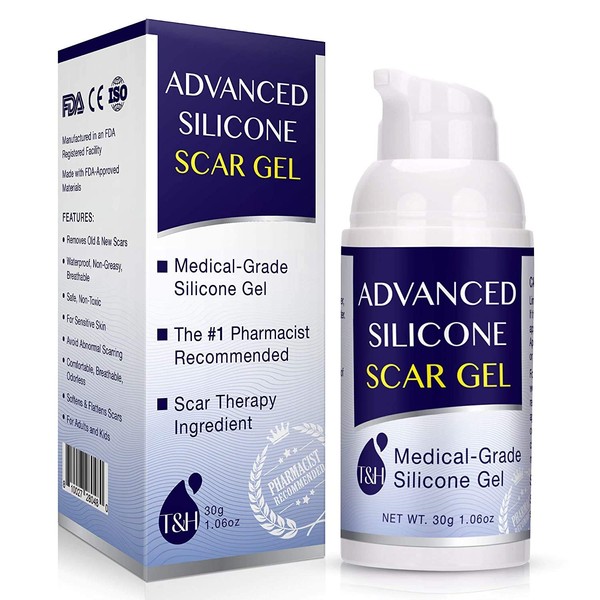 Scar Cream Gel, Silicone Scar Gel for C-Section, Stretch Marks, Acne, Surgery, Surgical Effective Treatment, Old and New Scars Management - 30g