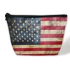 BIGXIUKA Retro American Flag Cosmetic Bags for Women,USA Flags Small