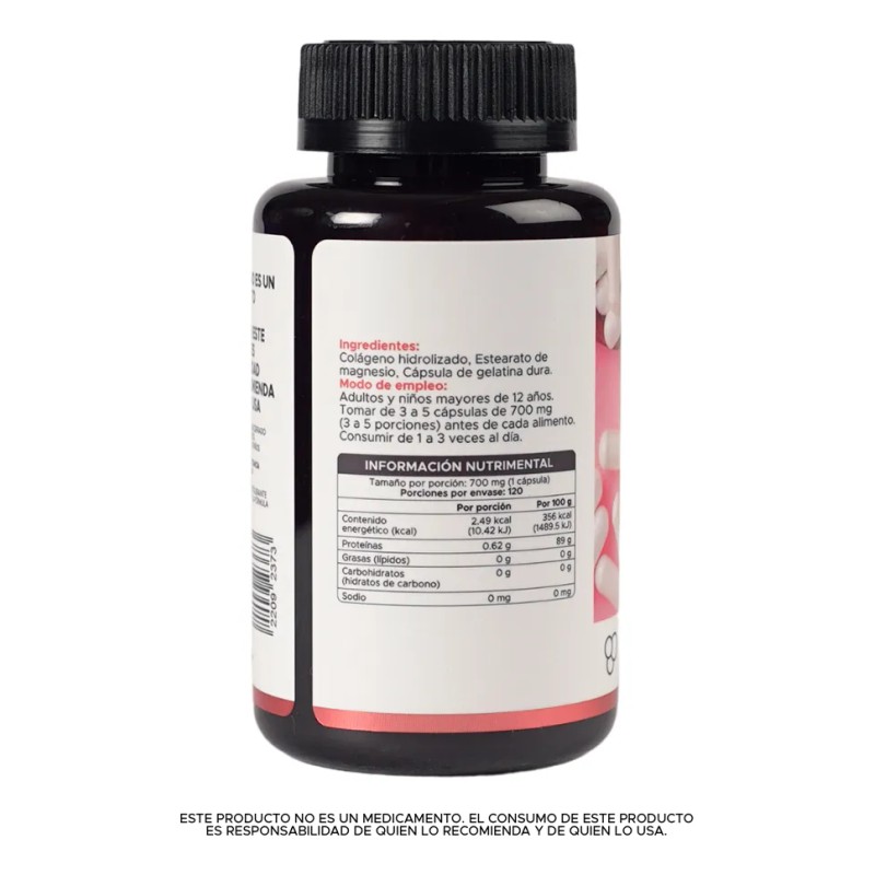 Pacalli Colgeno Hidrolizado 120 Cpsulas 700 Mg Sin Sabor