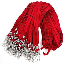 Red Lanyard 100 Pack Bulk Badge Lanyards for ID Badges Neck Cruise Lanyard Name Tag Lanyard ID Holder