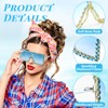 Weewooday 2 Pairs Oversized Square Crystal Sunglasses Flat Top Sunglasses