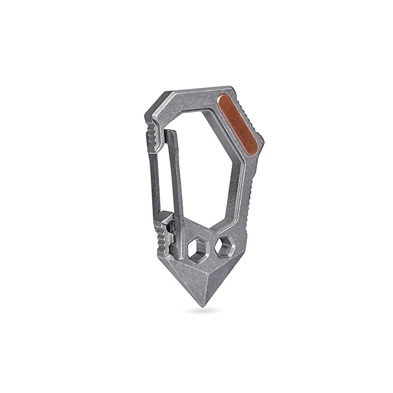 KeyUnity Titanium 7-in-1 Multitool Carabiner Keychain - Wrench, Screw Bit