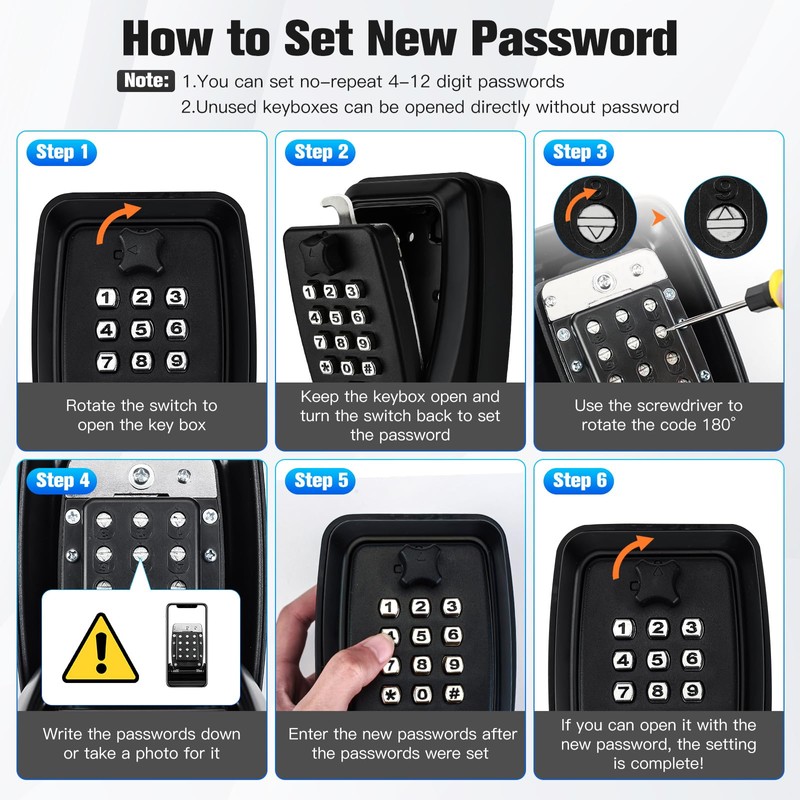 Thlevel Key Lock Box for Outside, Key Safe Wall Mounted