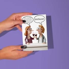 LimaLima Funny Birthday Card For Women Wine Tasting Design For Friend Female