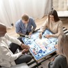 Mocsicka Blue Chinoiserie Mahjong Mat 31.5" x 31.5" with Carry