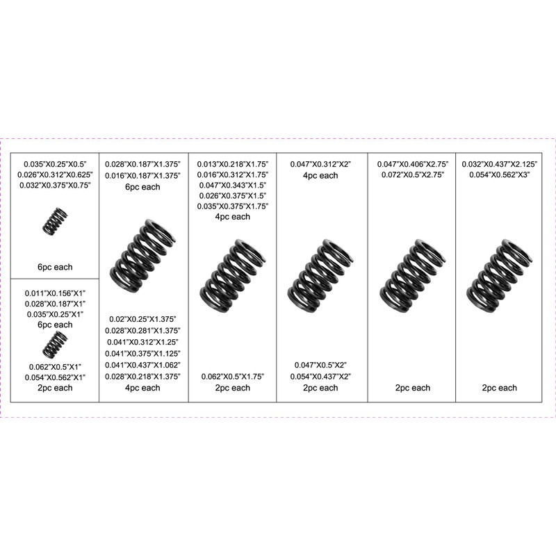 SWORDFISH 32030 114pc Black Oxide Finish Compression Spring Assortment