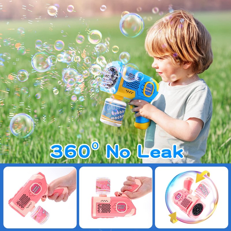EagleStone 2 Pack Bubble Gun Machine for Kids, Automatic 8