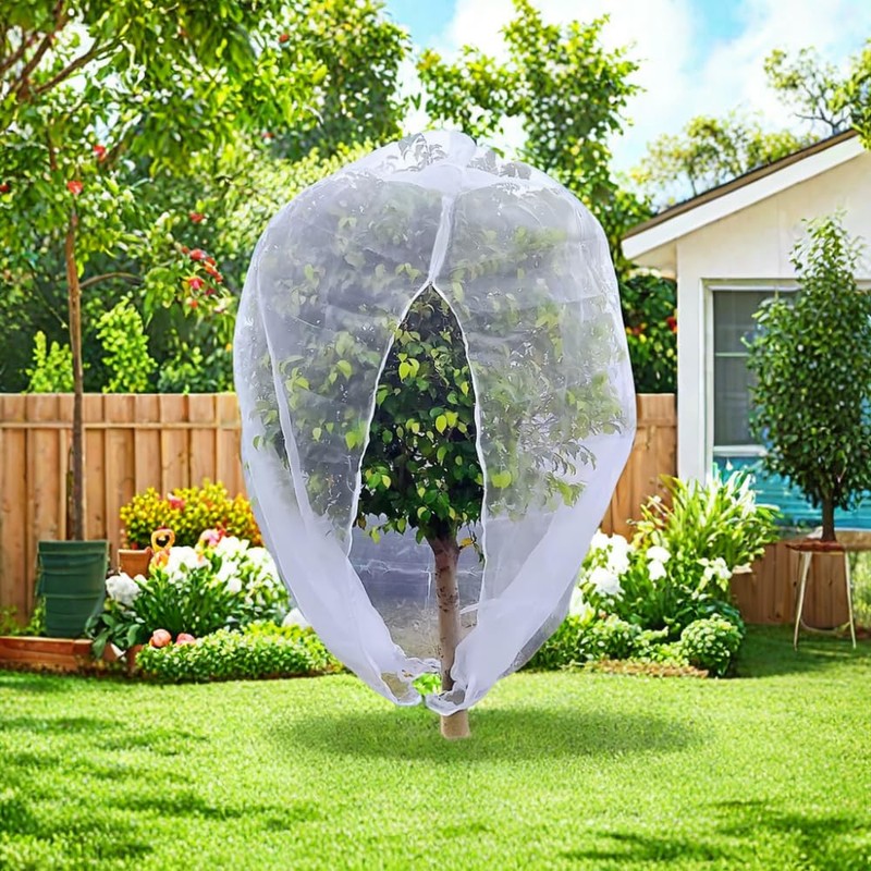 Garden Mesh Netting with Drawstring, Plant Covers Netting for Garden