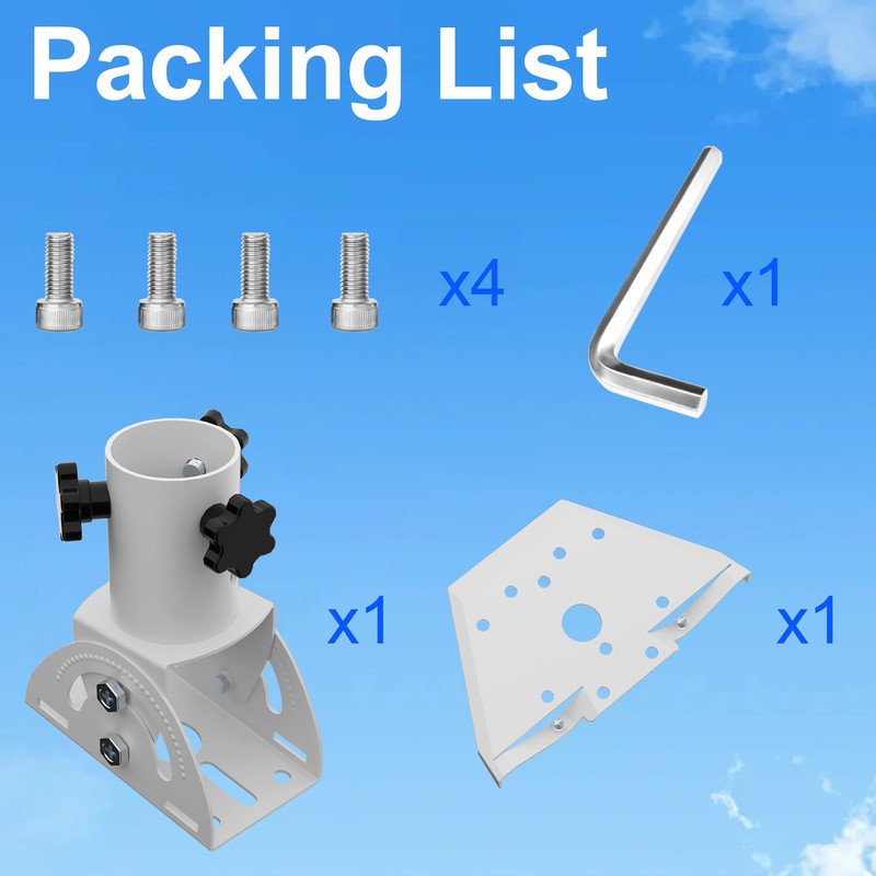 Starlink Mini Mount Kit - Pipe Adapter, No-Tool 360° Rotation