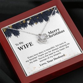 To My Beautiful Wife You’re The Beat Of My Heart, Christmas Gifts for Wife Necklace from Husband, Best Romantic Gifts Wife Birthday Gift Ideas Message Jewelry Gift, On Her Wedding Day Gift. (14k White Gold Sterling Silver Necklace) (B.) Luxury Box)