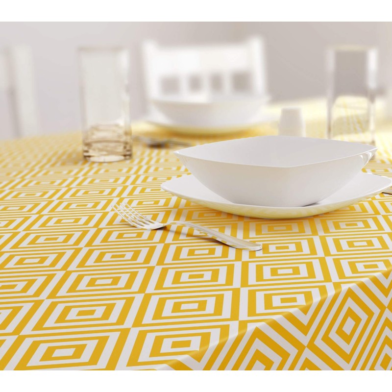 Dehaus® Wipe Clean Table Cloth - Ochre Geo Diamond -