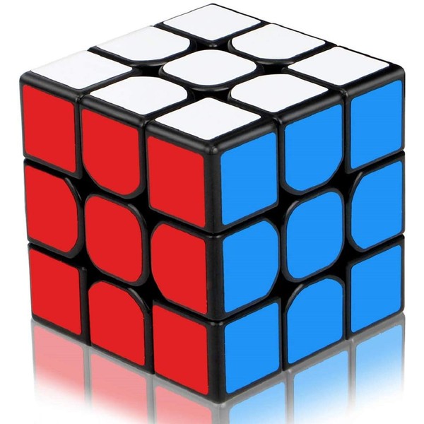 cfmour Rube cube original 3x3 Colour-Matching Puzzle,Speed Cube,3x3 PVC Sticker Cube Puzzle Cube IQ Toys for kids 56mm