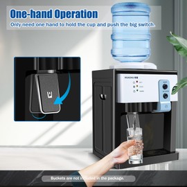 Water Cooler Dispenser, Warm Hot & Cold Water Drinking Machine, Hold 1.1 to 4.9 Gallon Water Bottles, 5 Gallon Top Loading Countertop Water Dispenser for Home, Kitchen, Office Use (European White)