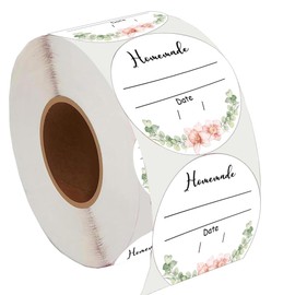 500 Pcs Jar Label Stickers 2 Inch Label Stickers for Jars and Lids - Watercolor Floral Canning Mason Jar Pantry Labels Food Container Spice Oil Bottle Sticker Gift Tags for Homemade Jam and Jelly