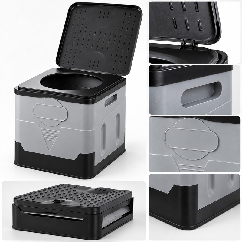 Portable Folding Toilet for Camping & Car Travel – Compact
