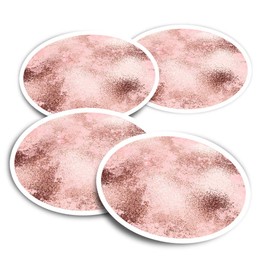 Vinyl Stickers (Set of 2) 10cm - Rose Gold Foil Copper Colour Grunge Fun Decals for Laptops,Tablets,Luggage,Scrap Booking,Fridges #24124