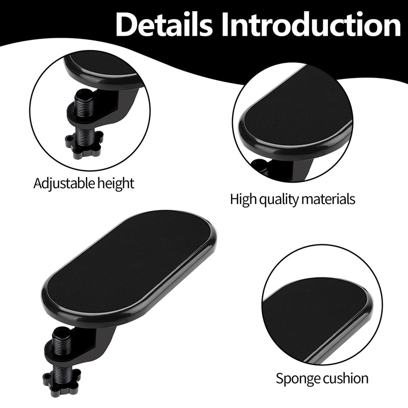 2 PCS Desk Arm Rest Support, Rotating Computer Desk Armrest