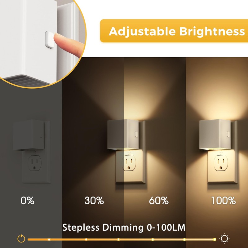 L LOHAS LED Night Lights Plug Into Wall, 2000K, 100LM