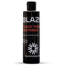 BLAZON Black Trim Restorer (8 oz) Max Strength Dye-Infused Solution Restores Faded Black Plastic Car Trim to Like New Finish in Seconds, Covers Scratches & Scuff Marks, UV Ray Protection, Long Lasting