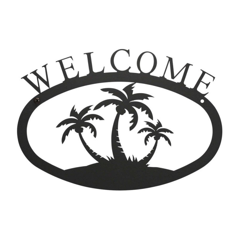 Village Wrought Iron Wrought Iron Palm Trees - Welcome Sign