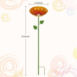 Retyion 2 Pack Butterfly Watering Station for Garden with Heart-Shaped Flower, Metal Butterfly Feeder for Outdoor Garden Yard Decor (Blue,Yellow)