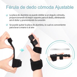 Soporte para Pulgar, Férula Ajustable para Dedos, para Dedo Pulgar Soporte de Mano con Soporte Metálico, para Artritis Tendinitis del Túnel Carpiano y Esguince de Pulgar para Hombres Mujeres