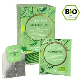 Creano Organic Tea Wellness Tea Herbal Green Tea Blend, Organic Tea Bag Tea Pack of 3 (3 x 20 Bags)