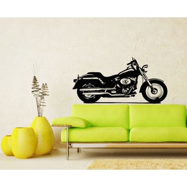 Old Retro Motorcycle Wall Vinyl Decals Sticker Home Interior Decor for Any Room Housewares Mural Design Graphic Bedroom Nursery Baby Kids Wall Decal (5480)