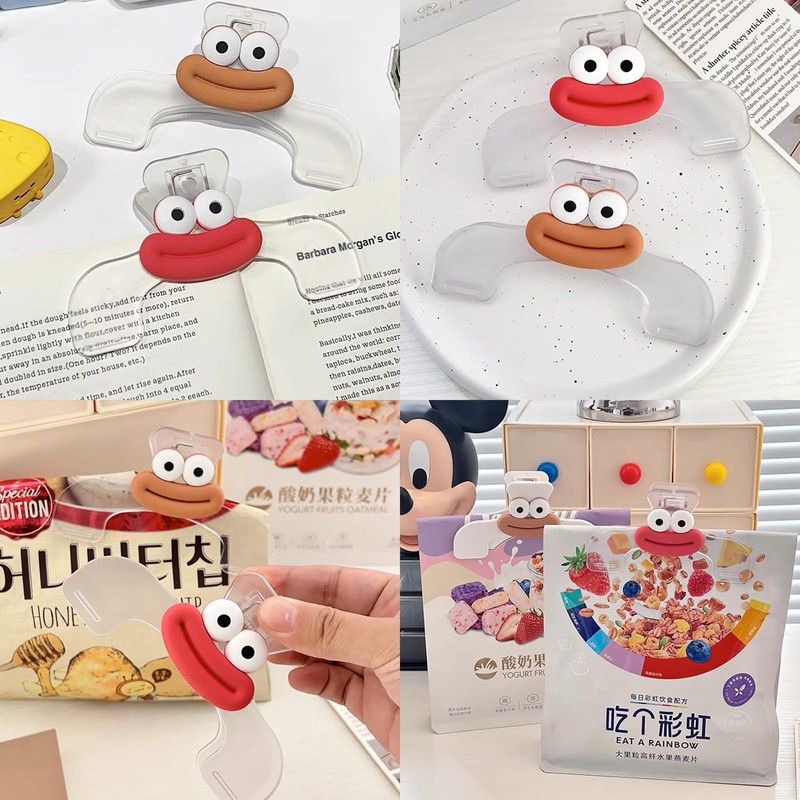 nalaina Book Clip, Transparent Plastic, Decorative, Convenient for Documents, Textbook