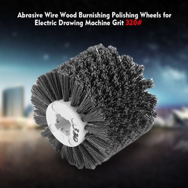 Zerodis 320 Grit Wire Drawing Wheel Brush, Abrasive Wire Wood Burnishing Polishing Wheel for Electric Drawing Machine