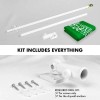UD_G128 Combo Pack: 6 Feet Tangle Free Spinning Flagpole (White)