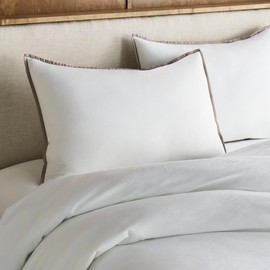 Westin Hotel Pillowcases - Soft Cotton Lyocell Blend - 310 Thread Count - White with Grey Piping - Set of 2 - King
