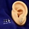 CANDYFANCY 16g 2/3/4mm Cubic Zirconia Stone Triple Forward Helix Ear