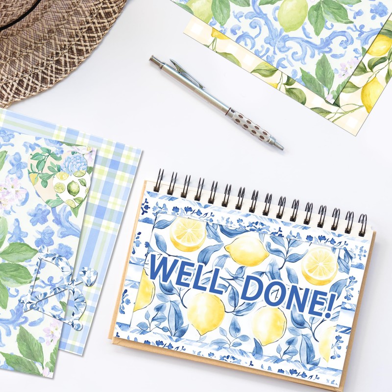 24 Sheets Lemon Pattern Paper 12'' x 12'', Mediterranean Lemon