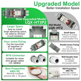 CNLonQcom Solar Disconnect Switch 32 Amp 500V DC Miniature Circuit Breaker with IP65 Waterproof Box for Outdoor PV, Rv, Solar Panel or AC Stystem
