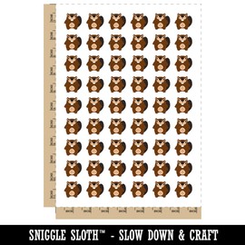 Kawaii Cute Beaver Buddy Temporary Tattoo Water Resistant Fake Body Art Set Collection - 54 1" Tattoos (1 Sheet)
